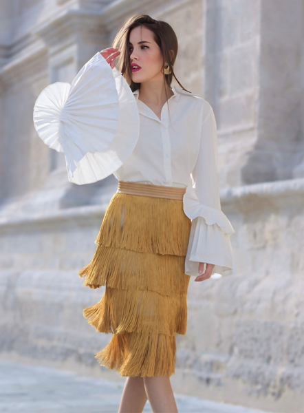 Falda Elissa Mostaza