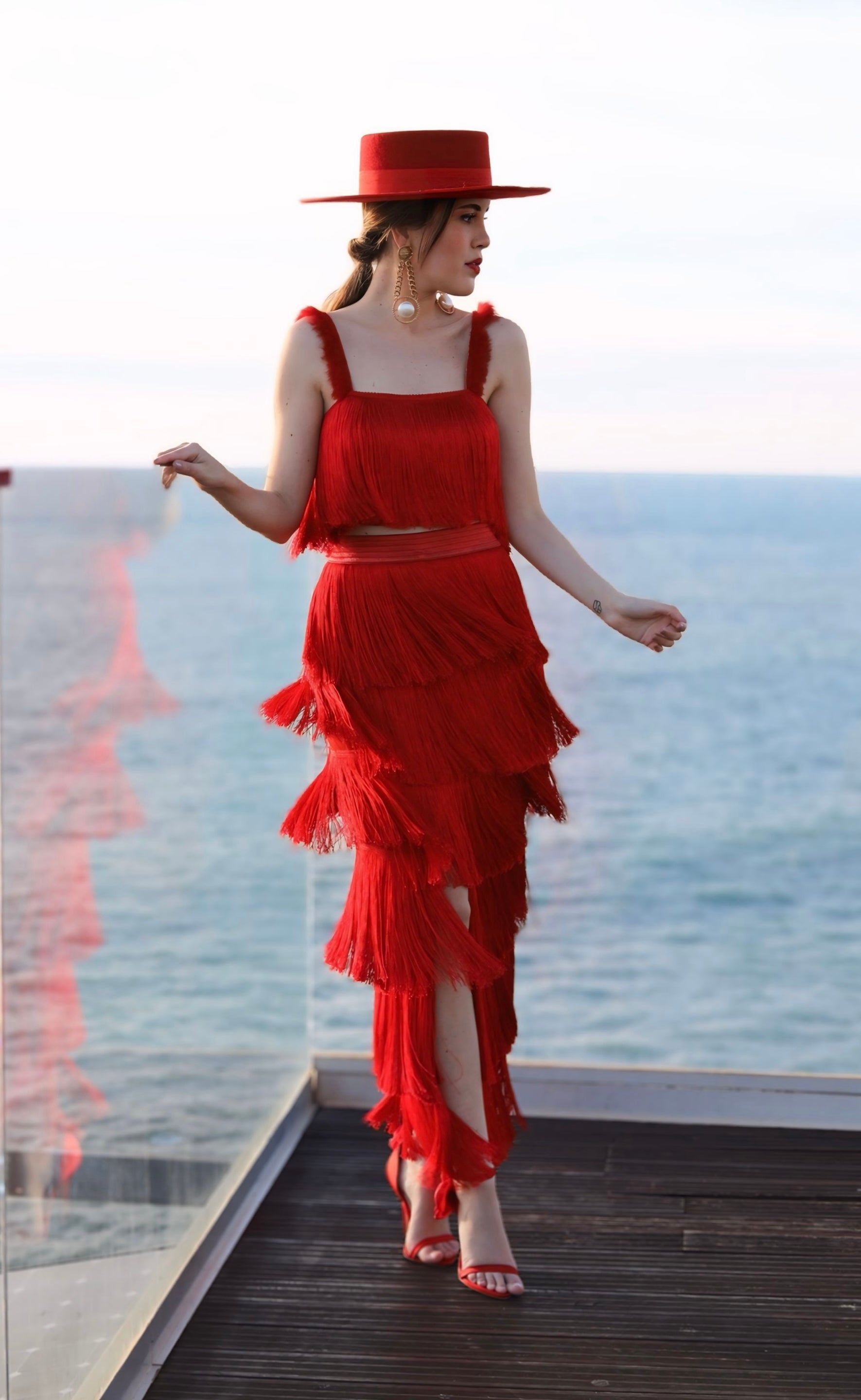 Falda Bruna Roja