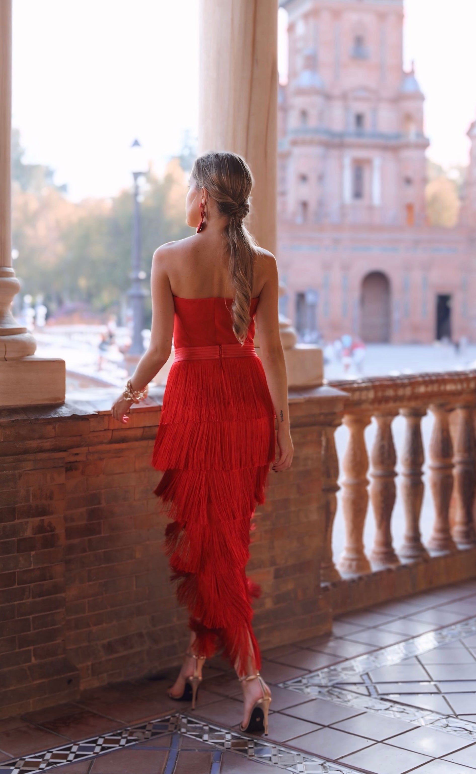 Falda Bruna Roja