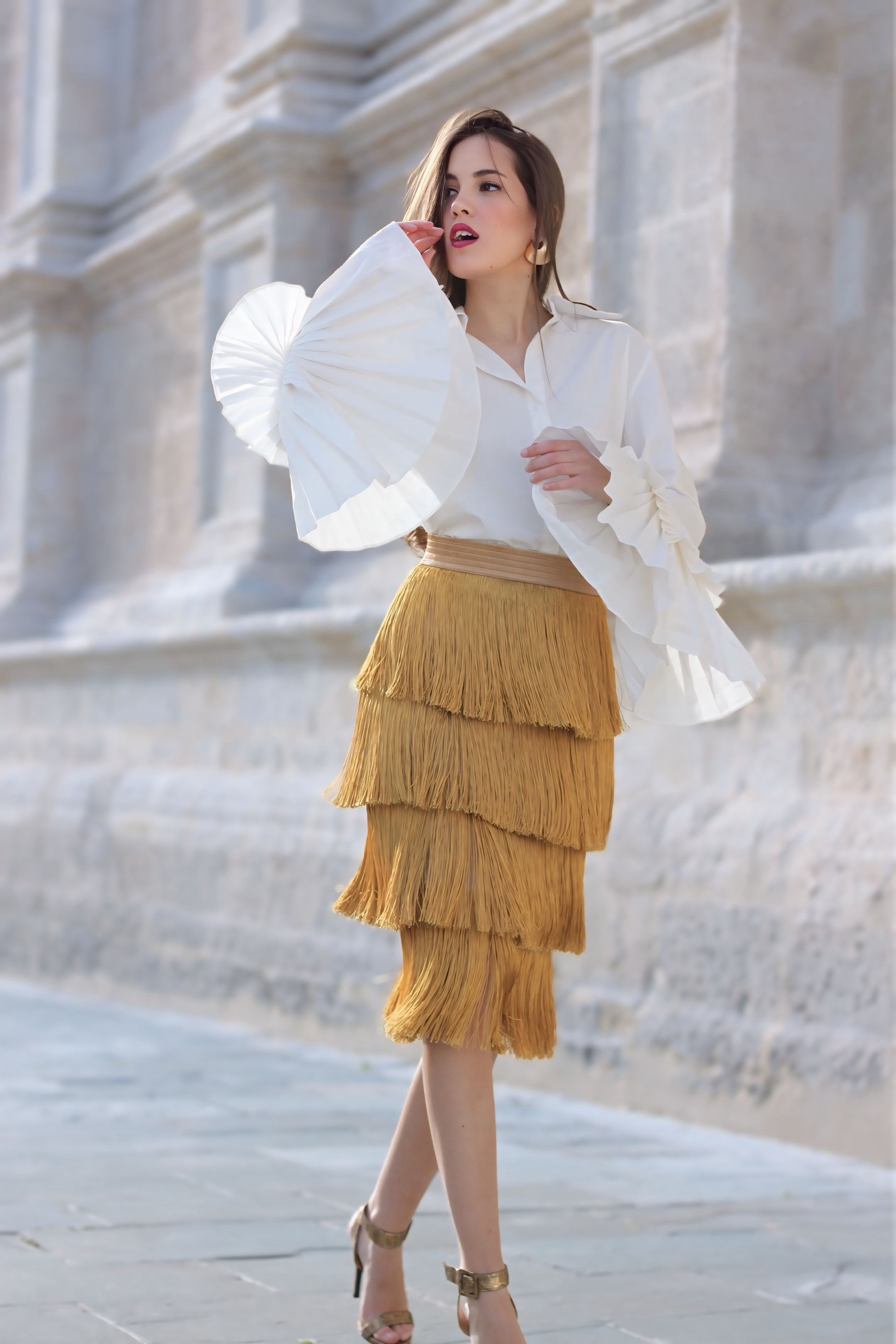 Falda Elissa Mostaza