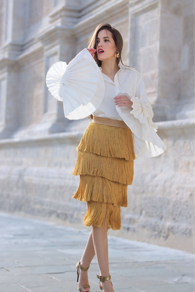 Falda Elissa Mostaza