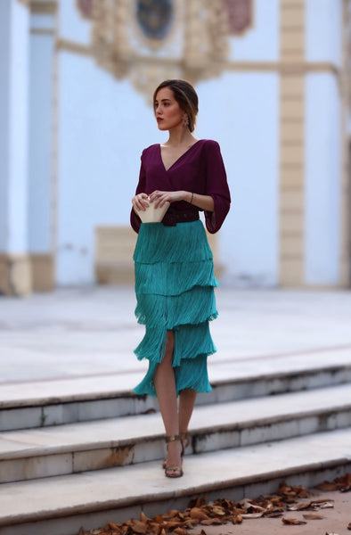 Falda Lia Aguamarina