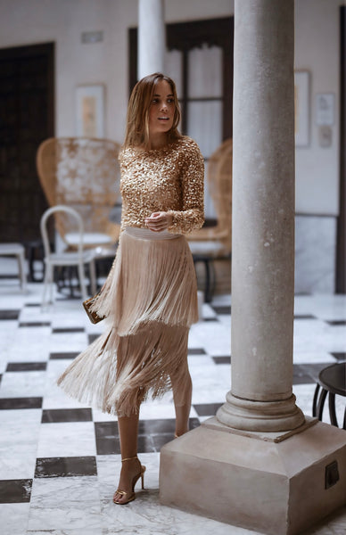 Falda Audrey Champán