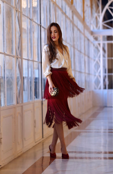 Falda Audrey Rojo Vino