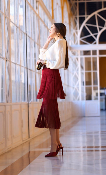 Falda Audrey Rojo Vino