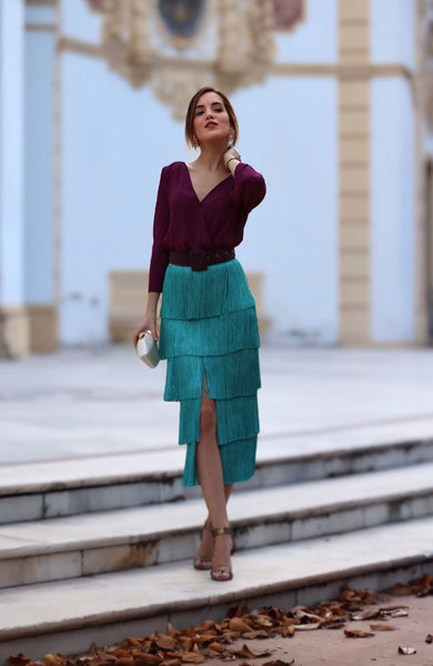 Falda Lia Aguamarina